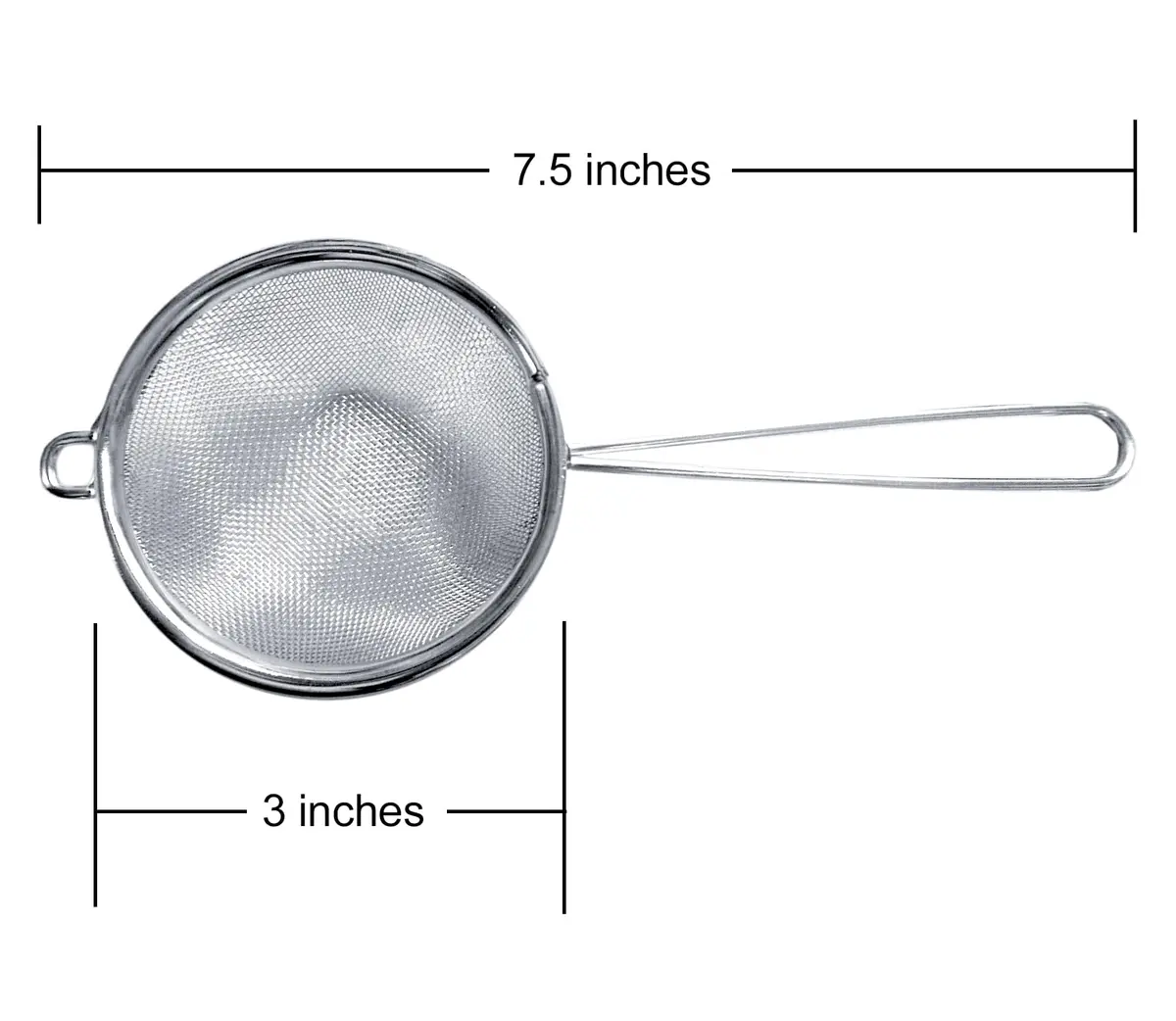 Cuisinox Fine Mesh Strainer, Stainless Steel with Handle, 3" x 8" | Premium Kitchen Filter - view 2