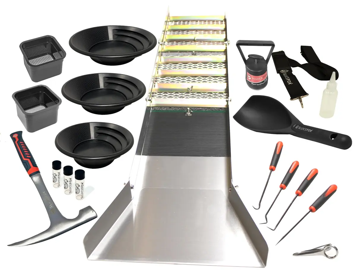 Sluice Fox Complete Gold Mining Kit | Portable 50 inch River Sluice Box & Prospecting Equipment - main product image