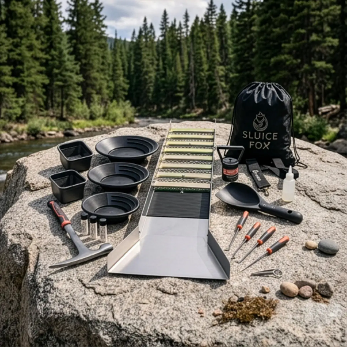 Sluice Fox Complete Gold Mining Kit | Portable 50 inch River Sluice Box & Prospecting Equipment - view 2