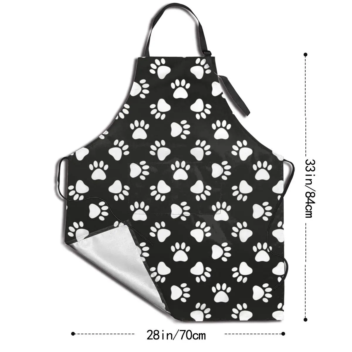 Abucaky Dog Animal Paws Print Waterproof Apron for Adults | Kitchen & BBQ Protection (70-120 chars) - view 4