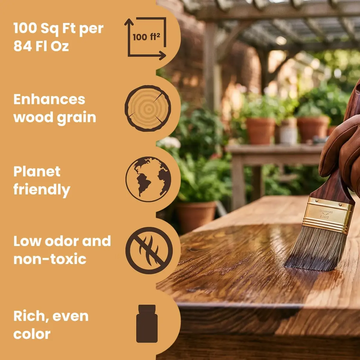 Furniture Clinic Wood Stain Antique Pine 2.5L (85 Fl Oz) | Water Based, Fast Drying, Low Odor - view 6