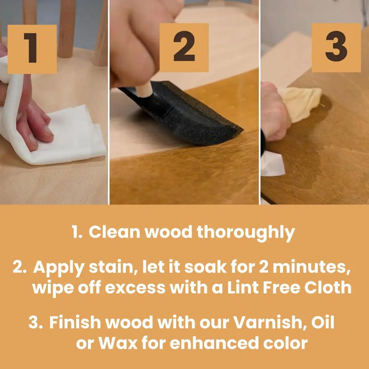 Furniture Clinic Wood Stain Antique Pine 2.5L (85 Fl Oz) | Water Based, Fast Drying, Low Odor - view 4