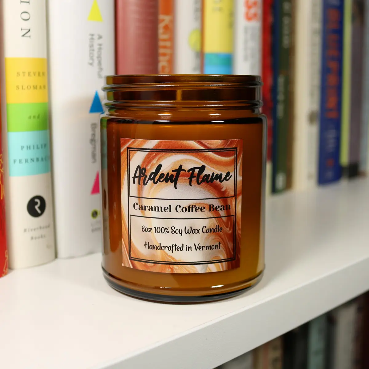 Ardent Flame Caramel Coffee Bean Candle | 8 oz | Highly Scented Soy Wax Home Decor - view 3