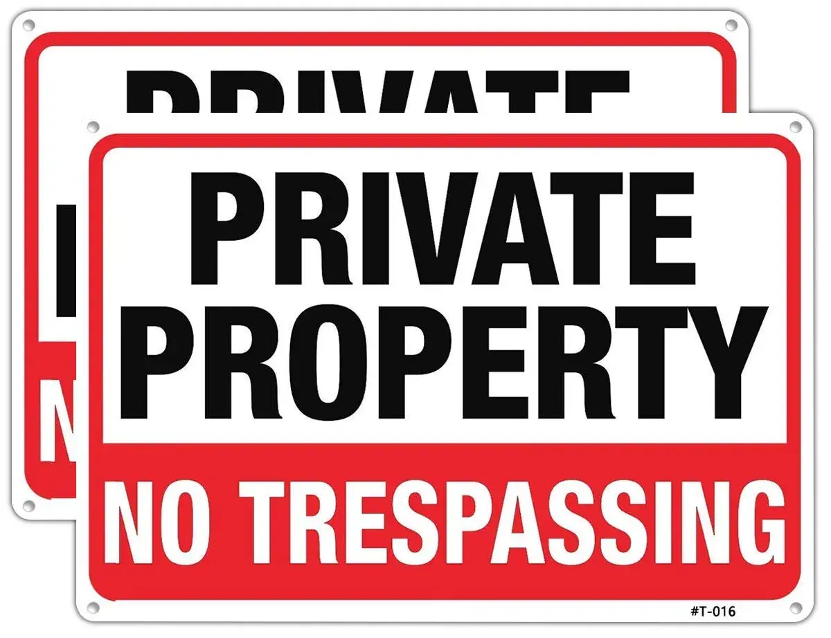 Dxyizus signs Private Property No Trespassing Signs 25cm x 35cm (10" x 14") | Heavy Duty Aluminum, UV Protected, 2-Pack - main product image