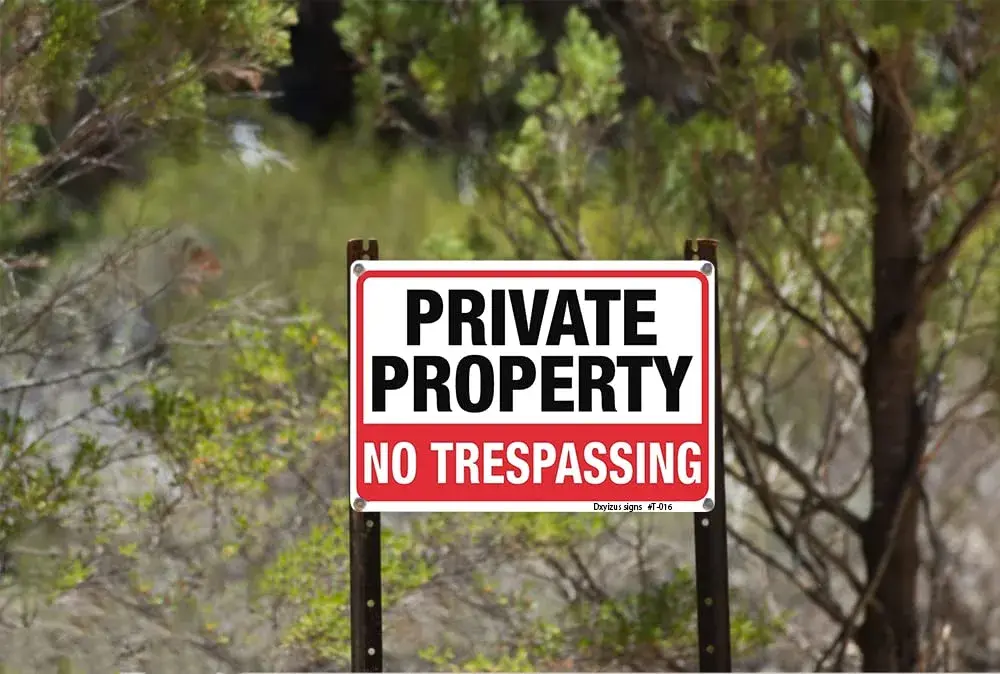 Dxyizus signs Private Property No Trespassing Signs 25cm x 35cm (10" x 14") | Heavy Duty Aluminum, UV Protected, 2-Pack - view 5