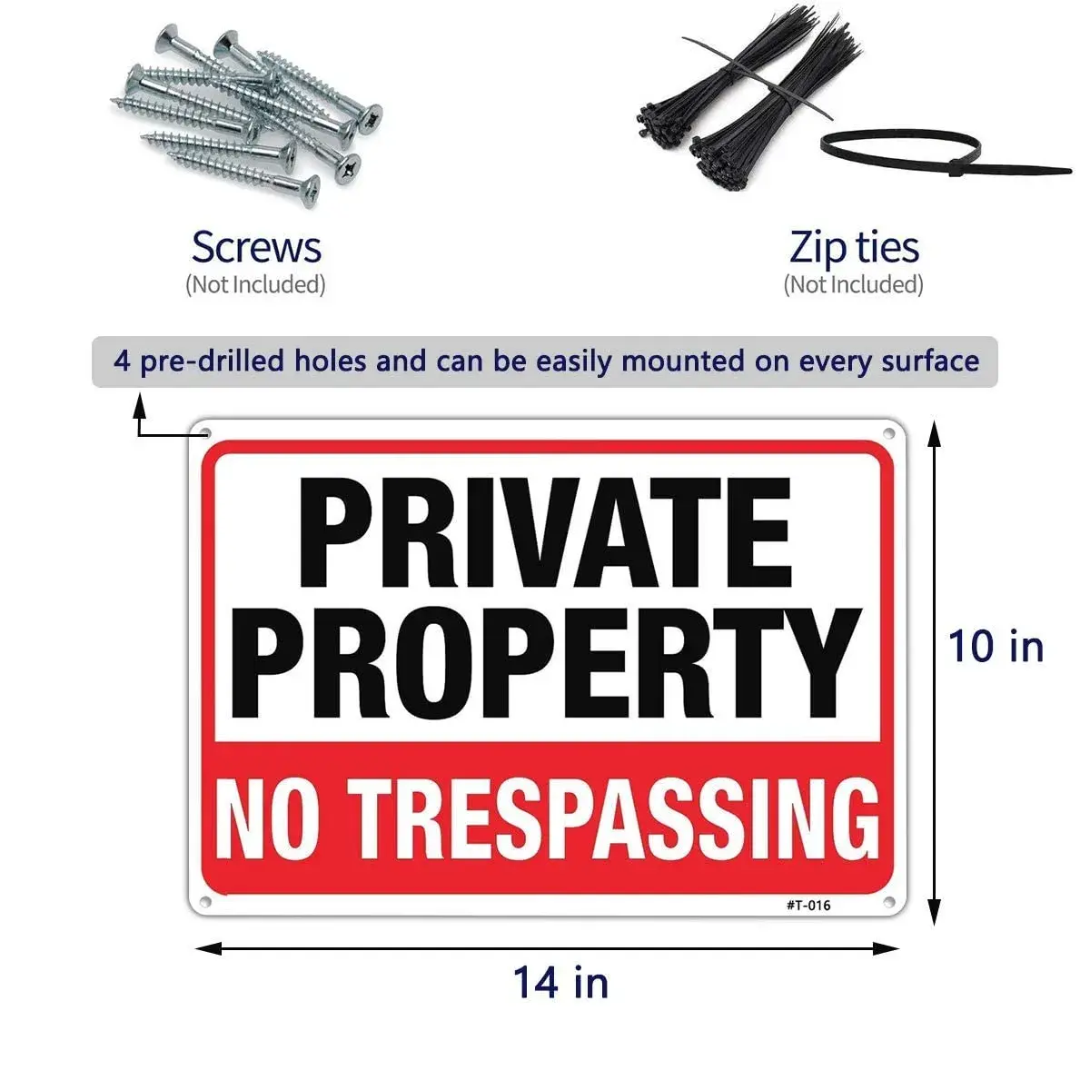 Dxyizus signs Private Property No Trespassing Signs 25cm x 35cm (10" x 14") | Heavy Duty Aluminum, UV Protected, 2-Pack - view 7
