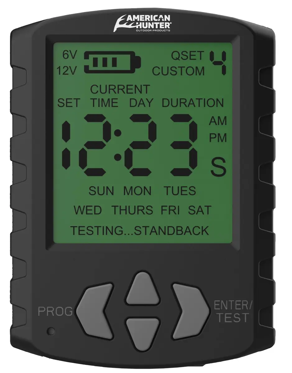 American Hunter 6V/12V Digital Game Feeder Timer | Automatic Deer Feeder Controller with Custom Schedule - main product image