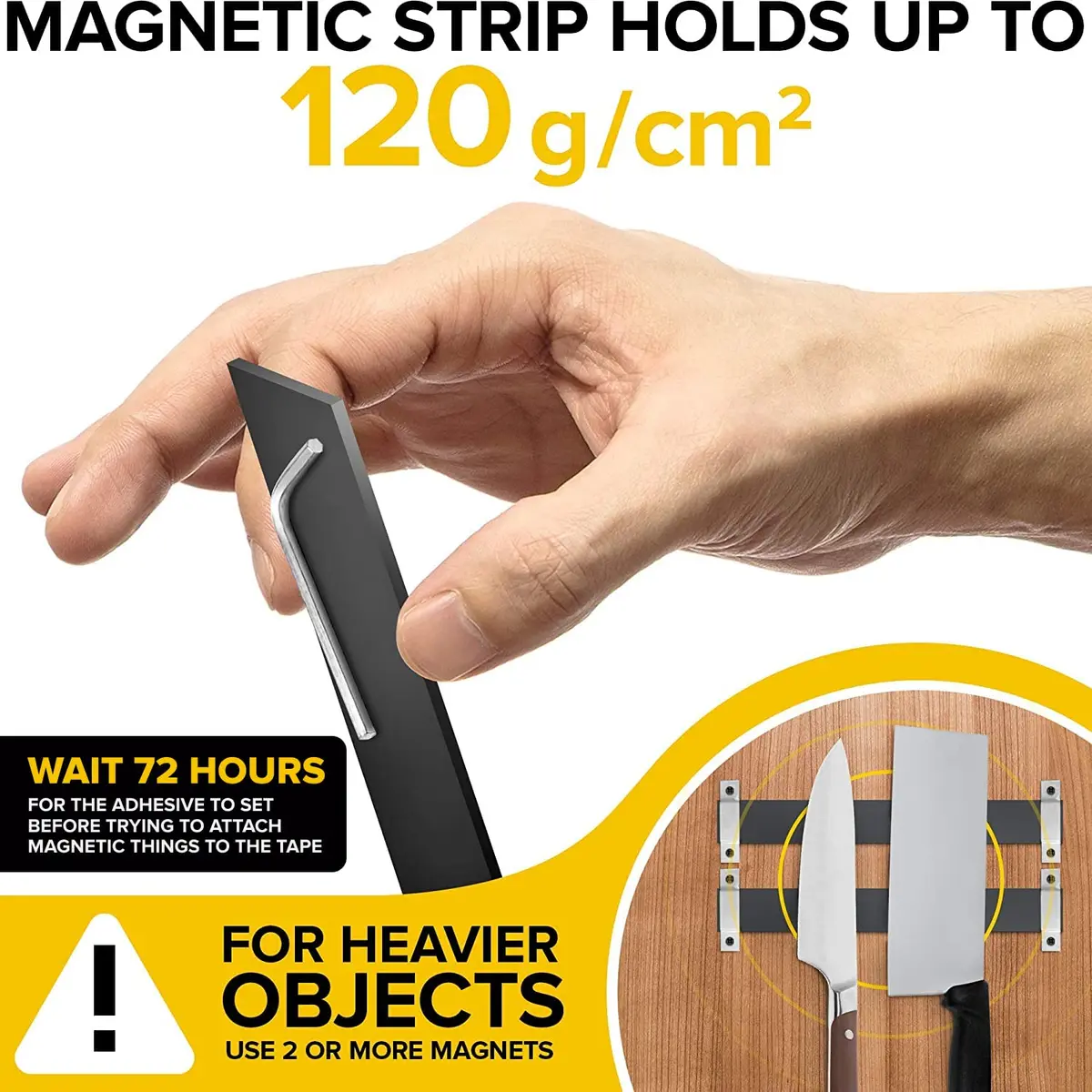 X-bet MAGNET Super Sticky Adhesive Magnetic Strips 12x1.5" | Flexible, Light-Duty Office & Craft Use - view 3