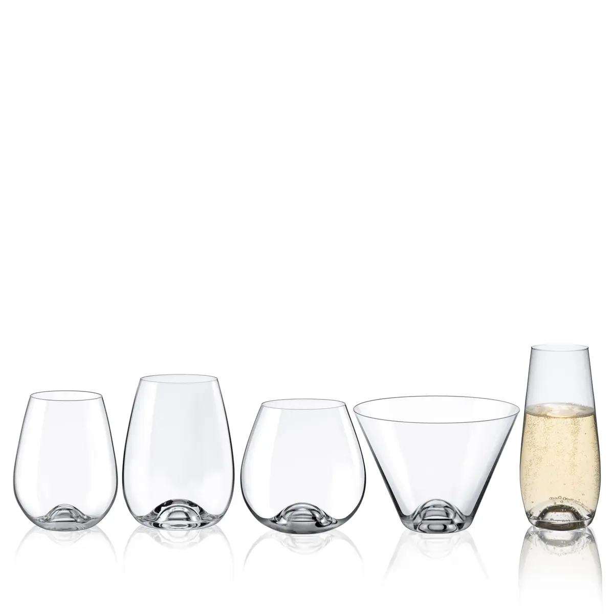 RONA Drink Master #6 Stemless Champagne Glass 9 oz | Lead-Free Crystal - view 4