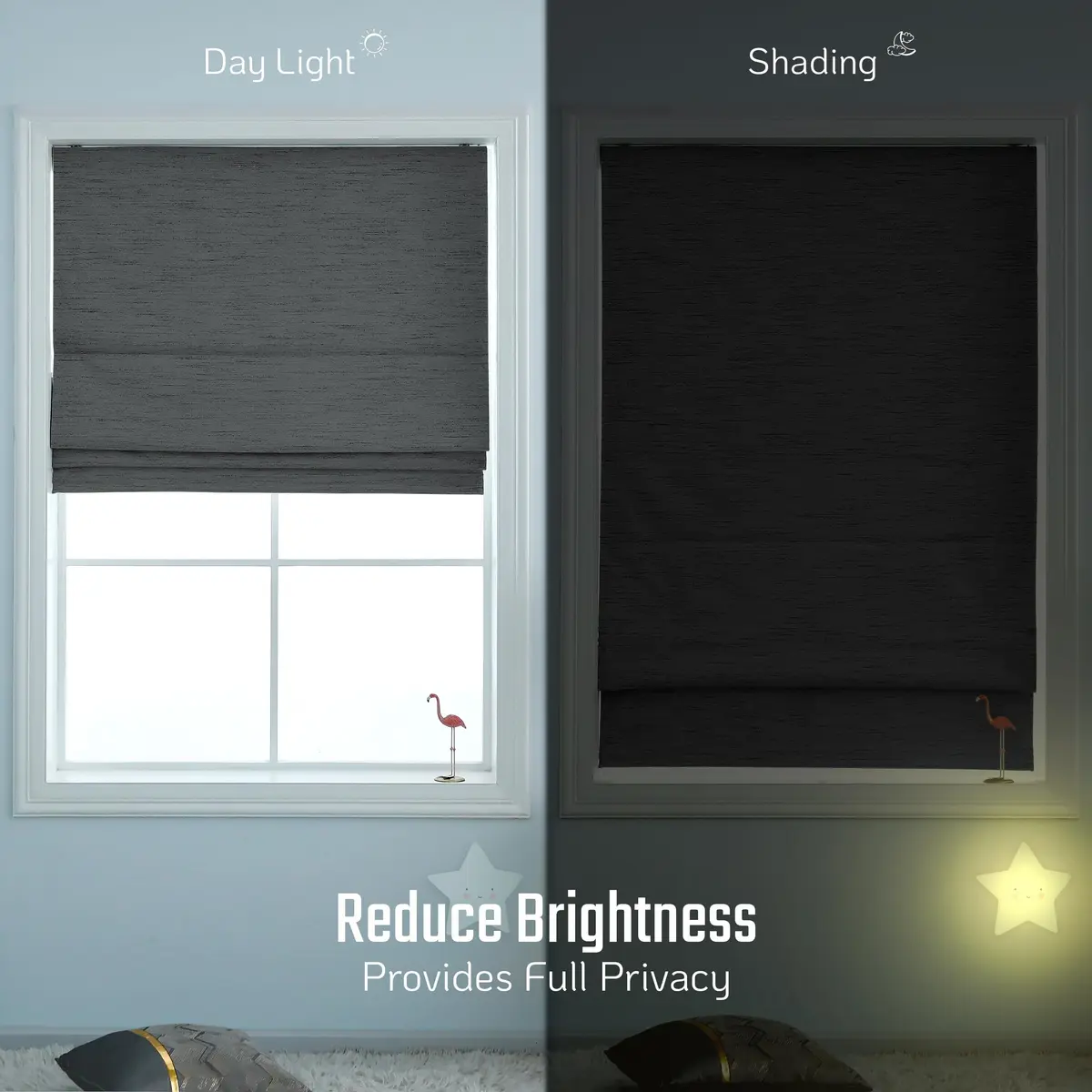 Everyday Celebration Roman Shades 23" W x 64" H | Room Darkening Cordless Window Treatment - view 3