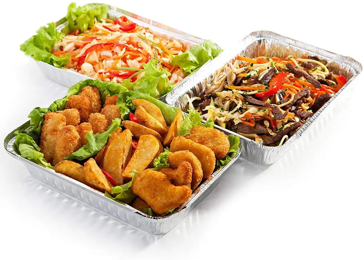 Tiger Chef Aluminum Pans Takeout Containers - Oblong Heavy Duty Foil Baking Pan - Quarter Size 8.4x5.9 inches | Durable, Eco-Friendly Food Storage (70-120 chars) - view 3