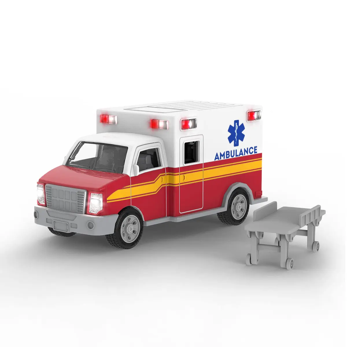 Driven by Battat Micro Ambulance Toy Truck with Lights and Sound, 1 Unit | ASTM-Tested Toy Vehicle for Kids 3+ - main product image