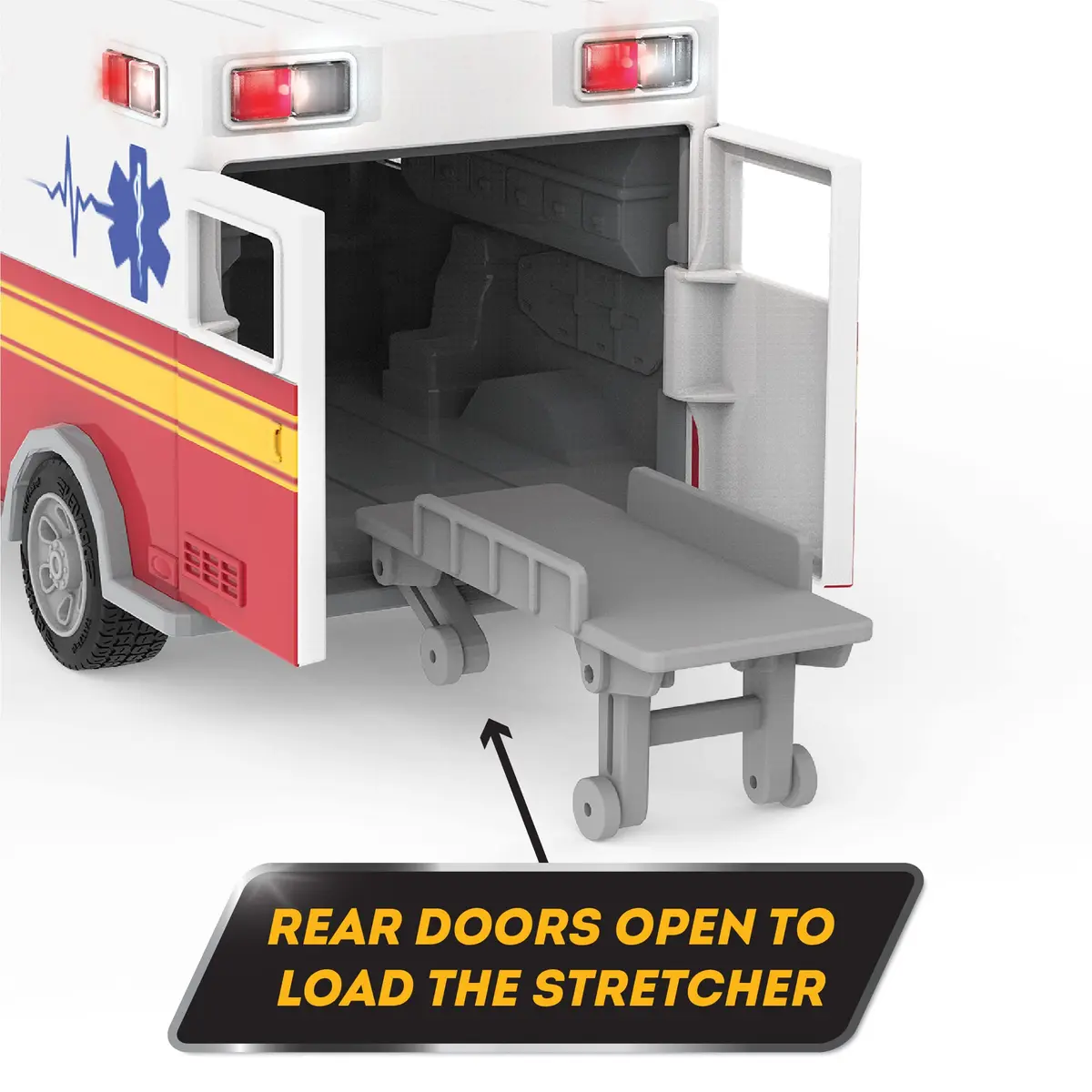 Driven by Battat Micro Ambulance Toy Truck with Lights and Sound, 1 Unit | ASTM-Tested Toy Vehicle for Kids 3+ - view 3