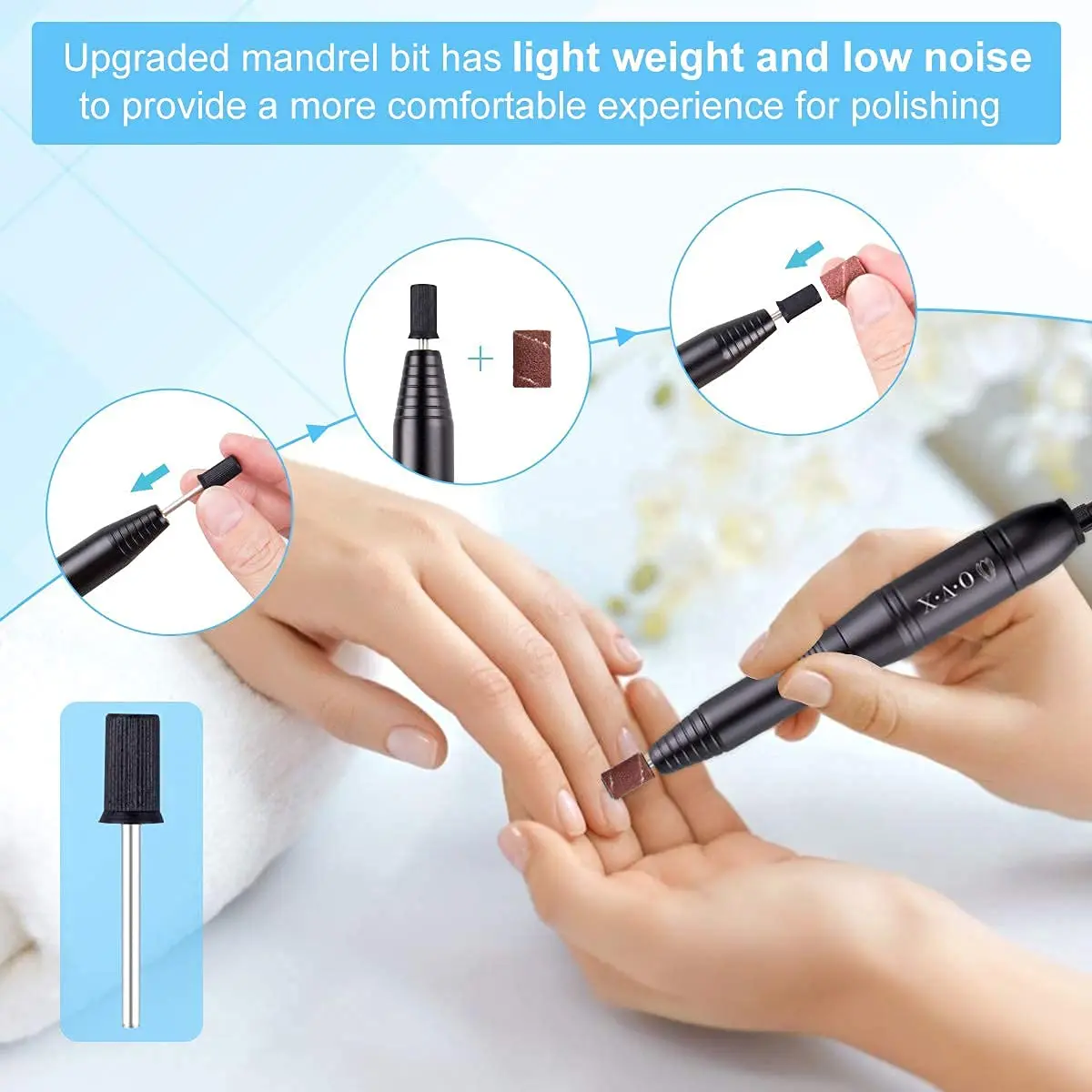OVX Portable Electric Nail Drill Machine 20,000 RPM | Compact USB Manicure Pedicure Tool for Acrylic Nails & Gel Polishing - view 5