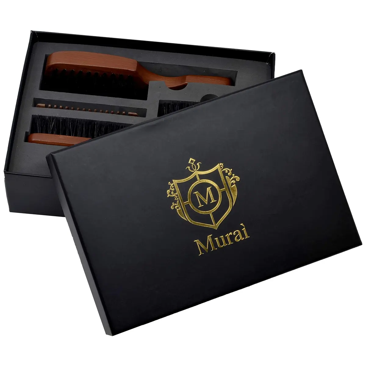 GIORGIO Beard Kit for Men Gift Set with Wooden & Boar Bristle Brushes | Complete Grooming Bundle (70-120 chars) - view 2