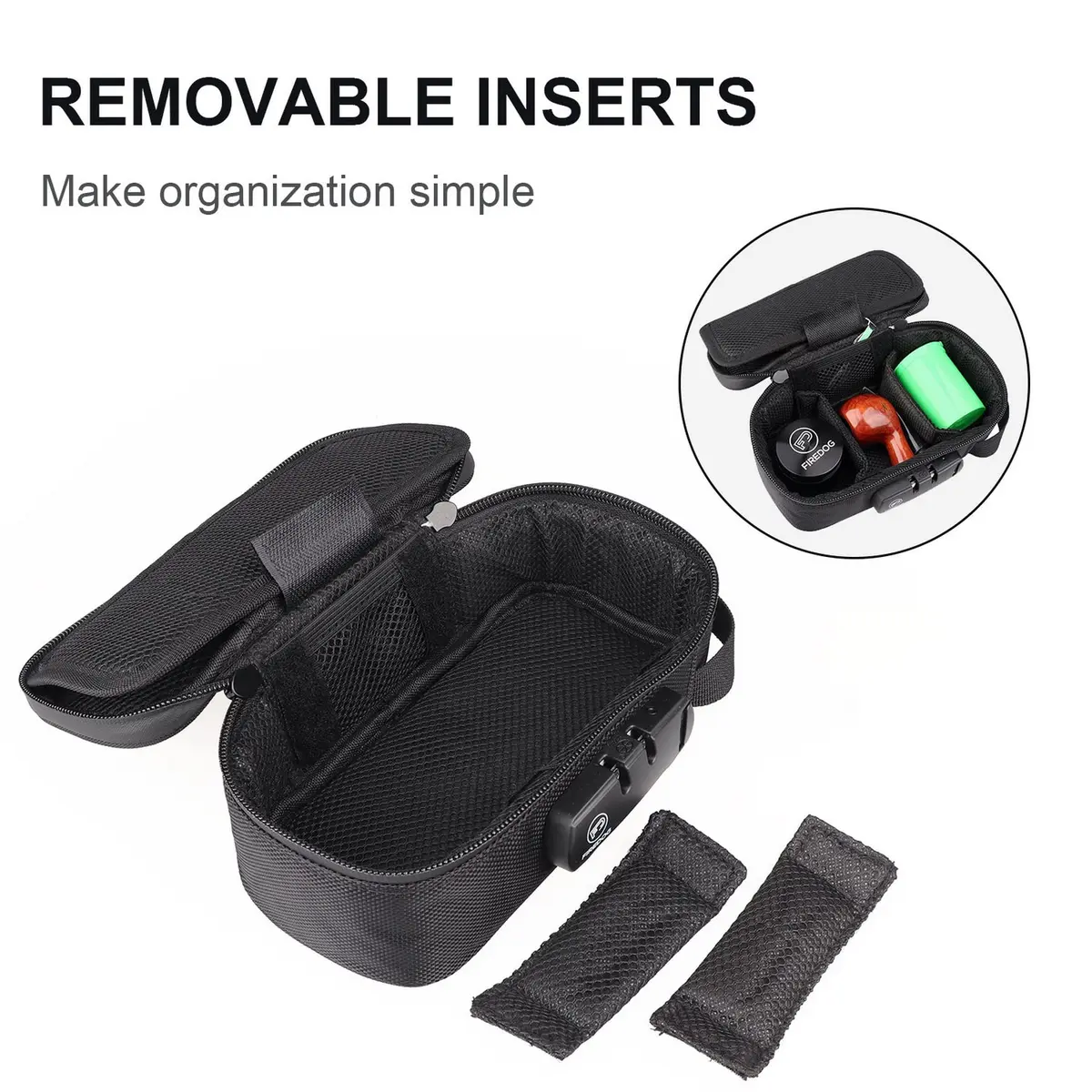 FIREDOG Smell Proof Bag with Lock, Carbon Lined, 8x4x2.75 Inch | Travel Storage & Odor Proof - view 6