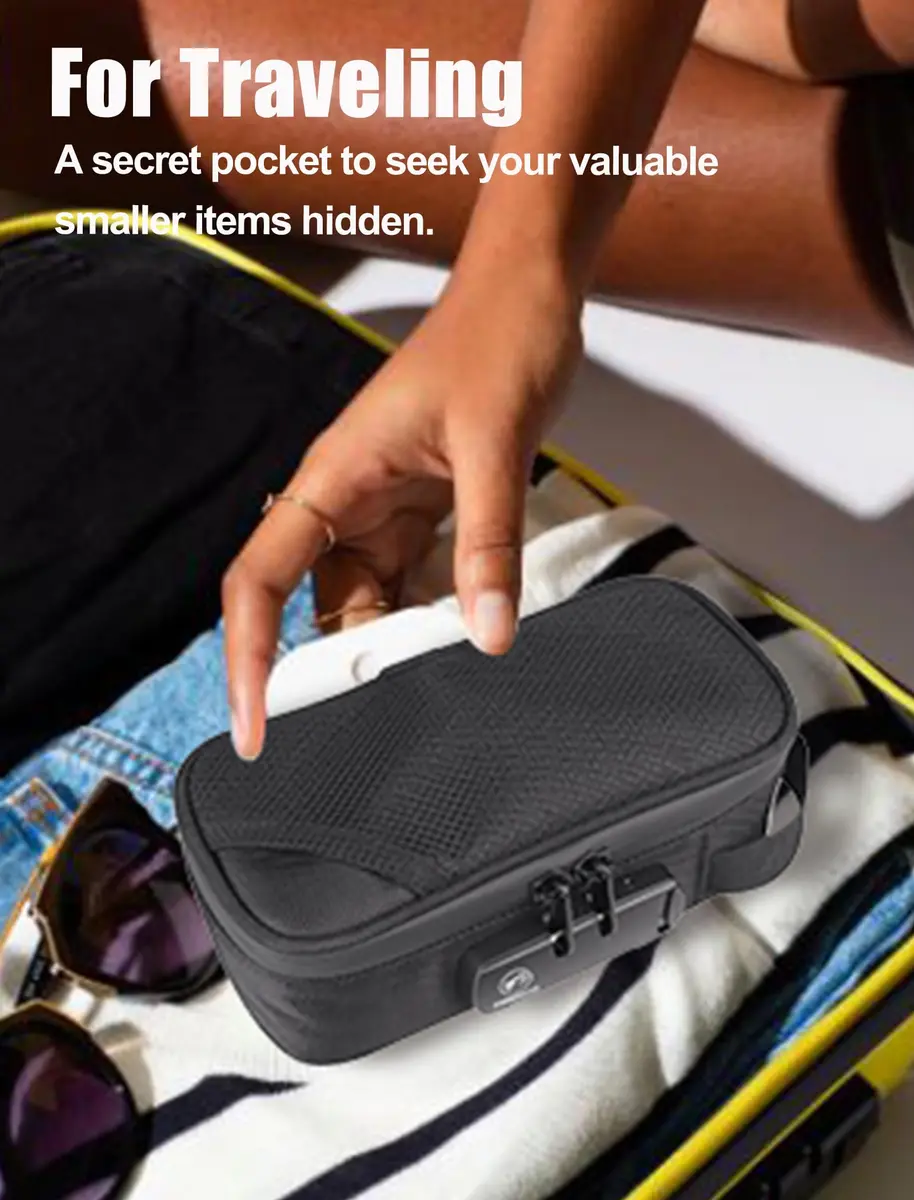 FIREDOG Smell Proof Bag with Lock, Carbon Lined, 8x4x2.75 Inch | Travel Storage & Odor Proof - view 3