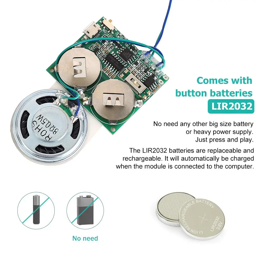 IS Recordable Sound Module 8M USB Programmable Sound Chip with Speaker | DIY Greeting Card & Electronics Project - view 5