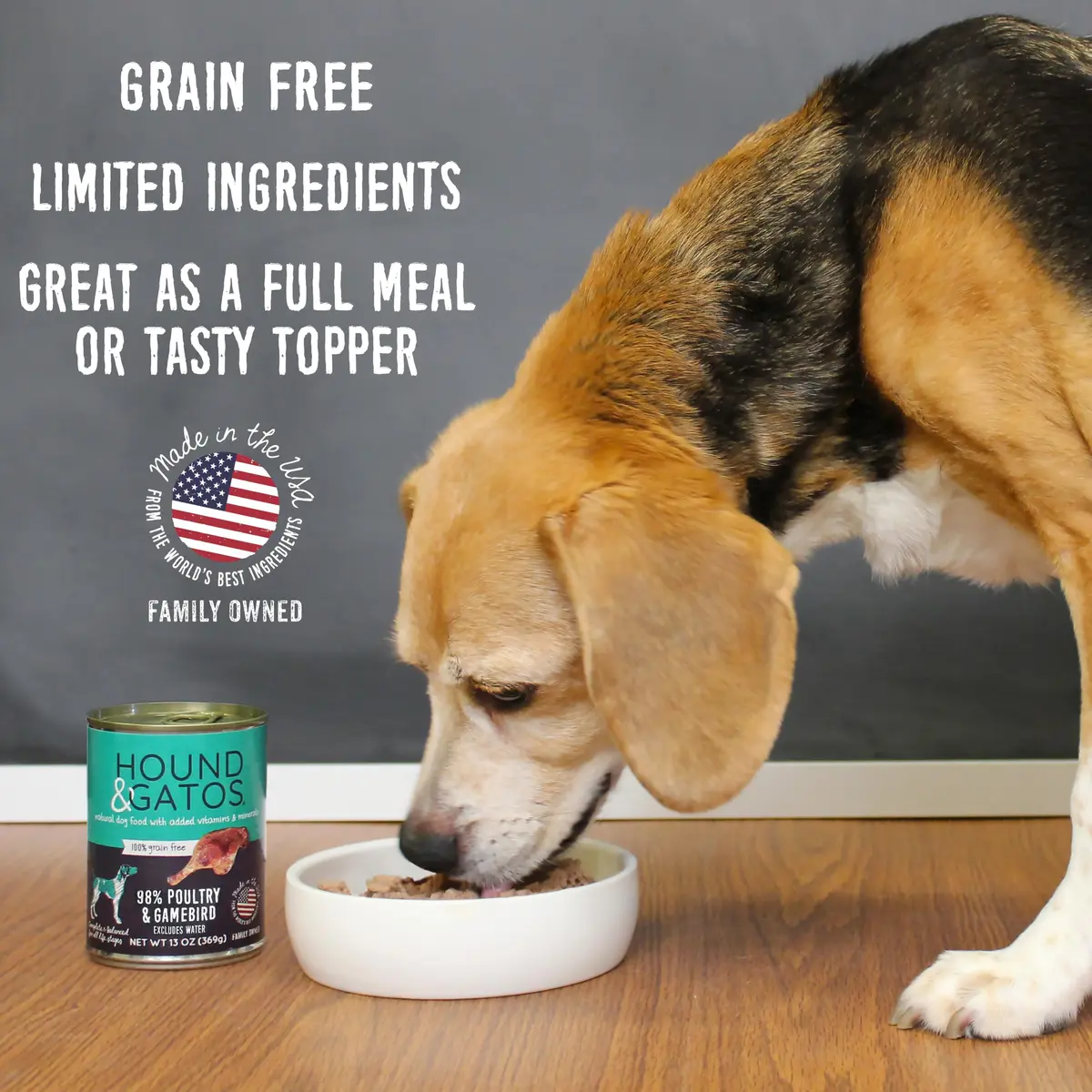 Hound & Gatos Poultry & Gamebird Wet Dog Food 13 oz | High Protein, Digestive Support, Grain Free - view 2