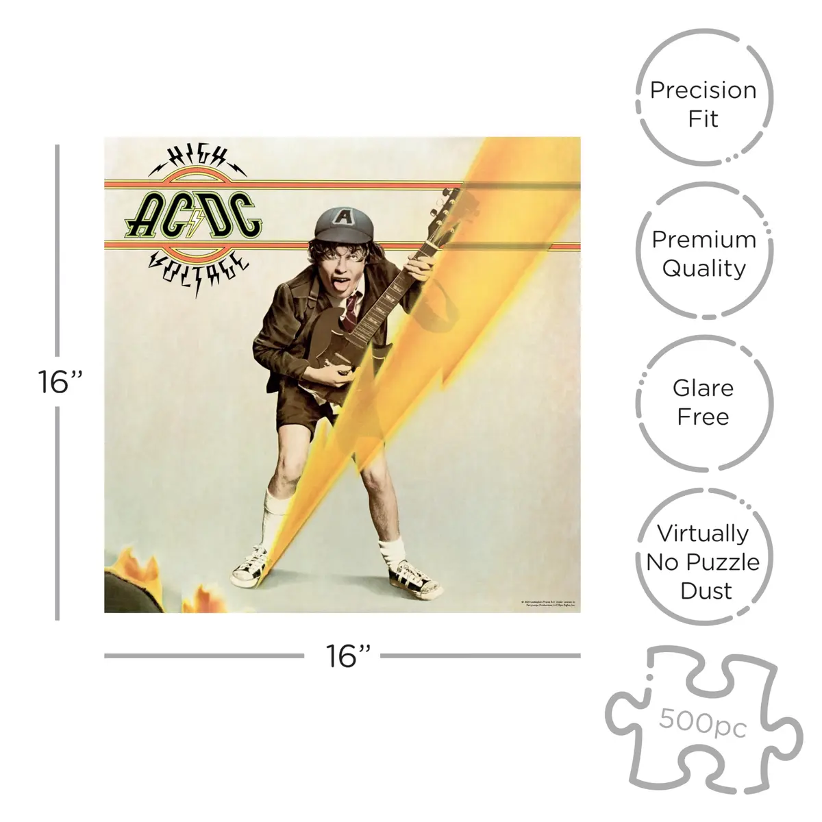 RockSaws AC/DC High Voltage 500 Piece Jigsaw Puzzle for Adults | Album Cover Art Collectible Music Puzzle 16"x16" - view 2