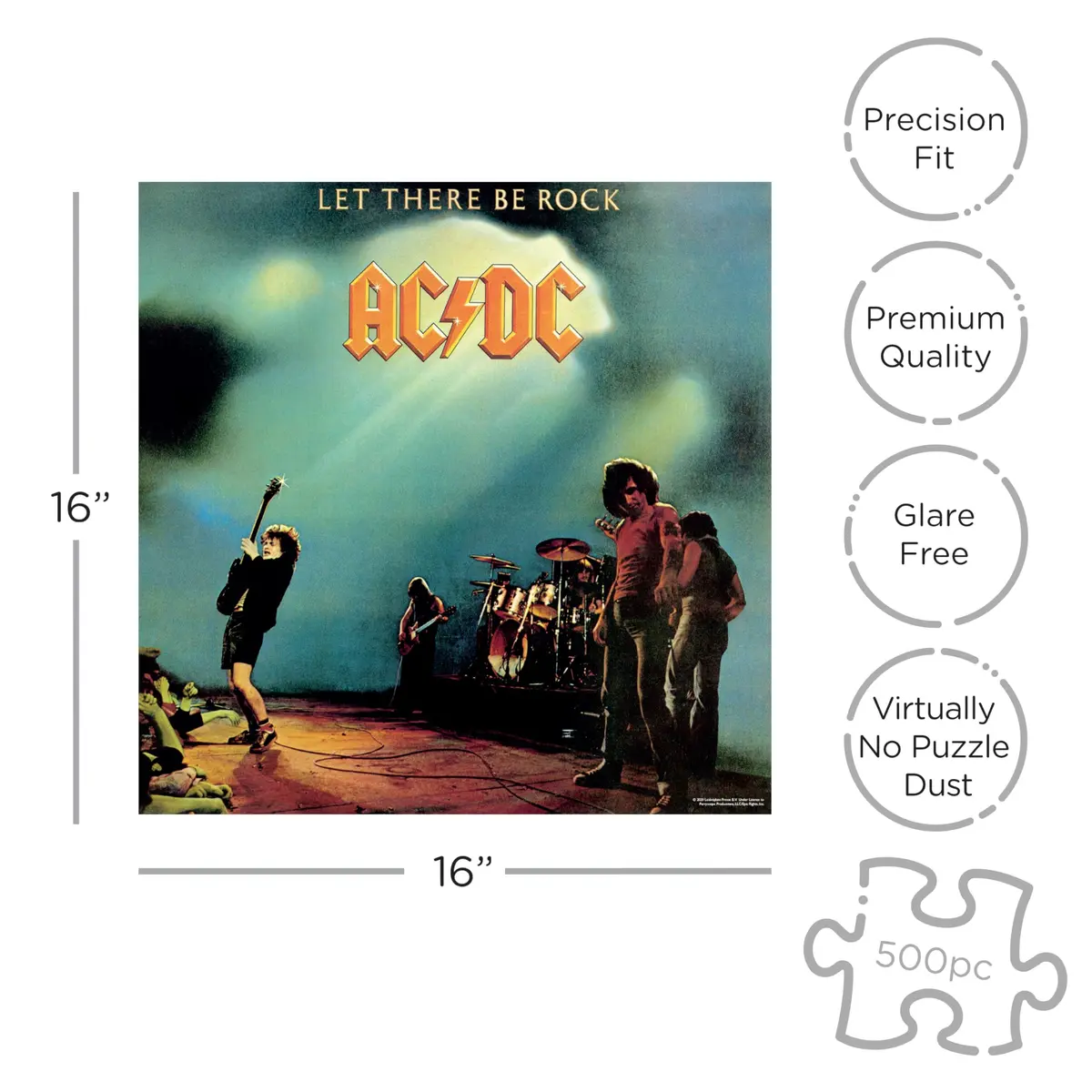 RockSaws AC/DC Let There Be Rock 500 Piece Jigsaw Puzzle | Classic Rock Album Cover for Adults & Collectors - view 2
