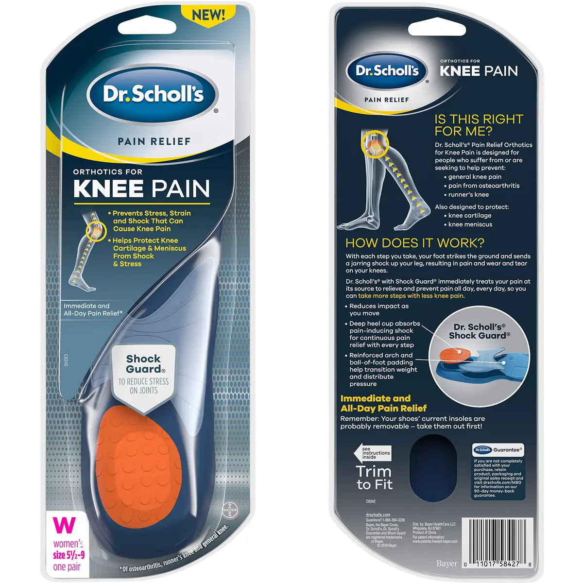 Dr. Scholl's Knee Pain Relief Orthotics for Women's 5.5-9 | Immediate & All-Day Pain Relief with Shock Guard - view 2