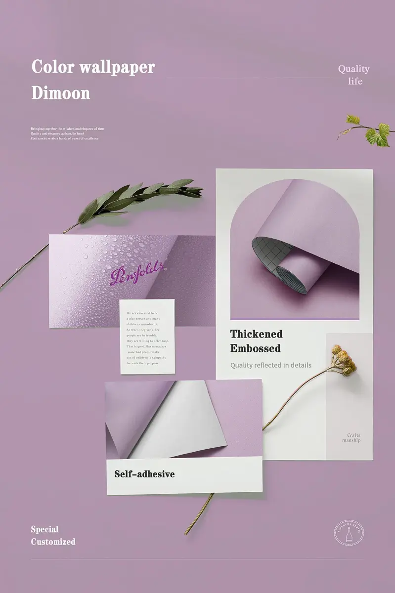Dimoon Purple Peel and Stick Wallpaper 45.5cm (17.7") x 300cm (118") | Renter-Friendly Textured Vinyl Roll - view 3