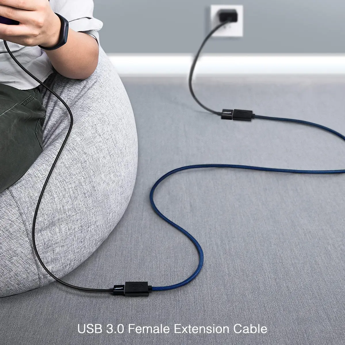 ANDTOBO USB 3.0 Female to Female Extension Cable 3.3Ft Navy | SuperSpeed Data Transfer - view 5