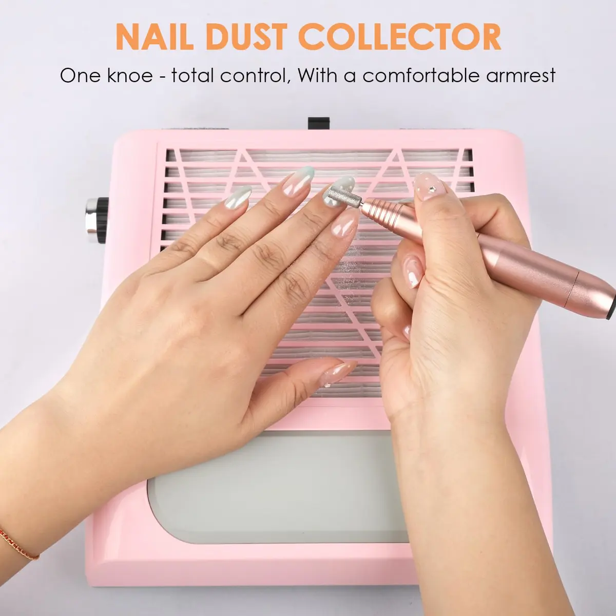 CoFashion Nail Dust Collector for Acrylic Nails 80W Adjustable Vacuum Machine | Powerful Dust Extraction for Manicure - view 4