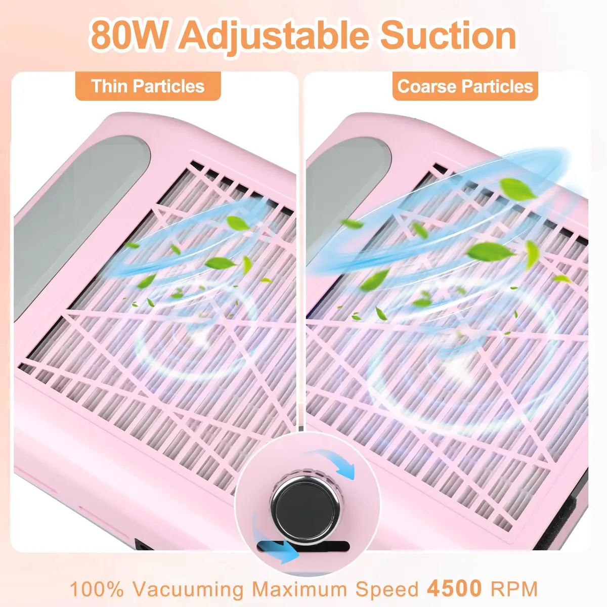 CoFashion Nail Dust Collector for Acrylic Nails 80W Adjustable Vacuum Machine | Powerful Dust Extraction for Manicure - view 7