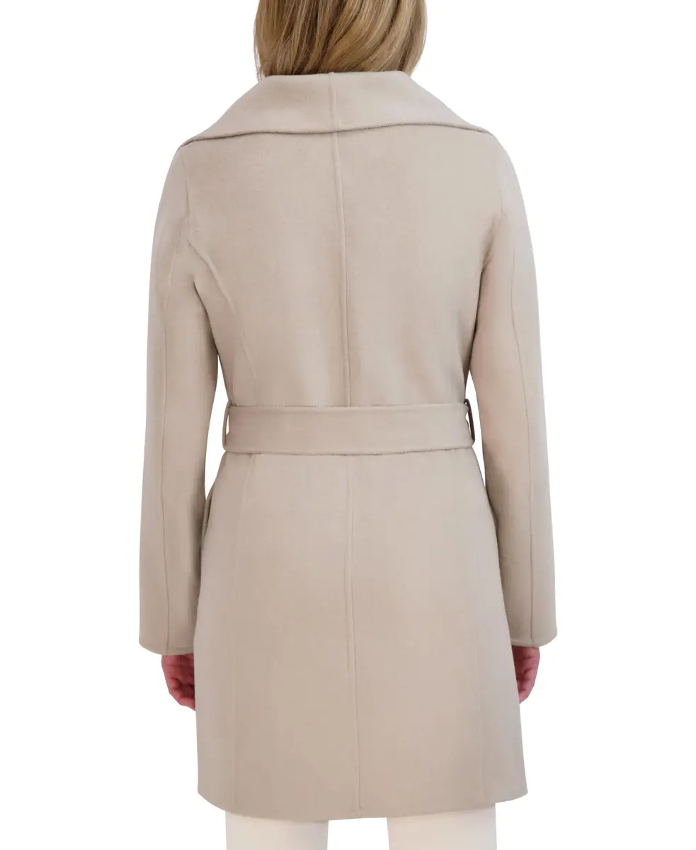 Tahari Women's Double-Faced Luxury Soft Wool Blend Peacoat with Removable Belt | Elegant Wrap Wool Coat for Women - view 4