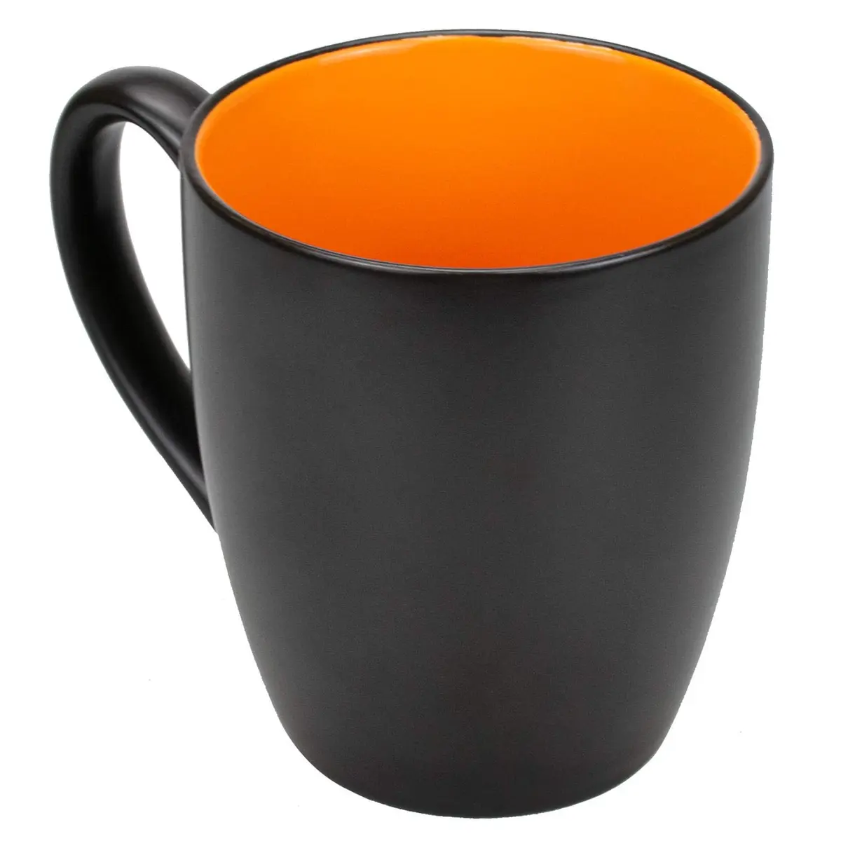 Foraineam Matte Black Porcelain Coffee Mugs 480ml (16 Fl Oz) Set of 6 | Large Ceramic Restaurant Drinking Cups - view 4