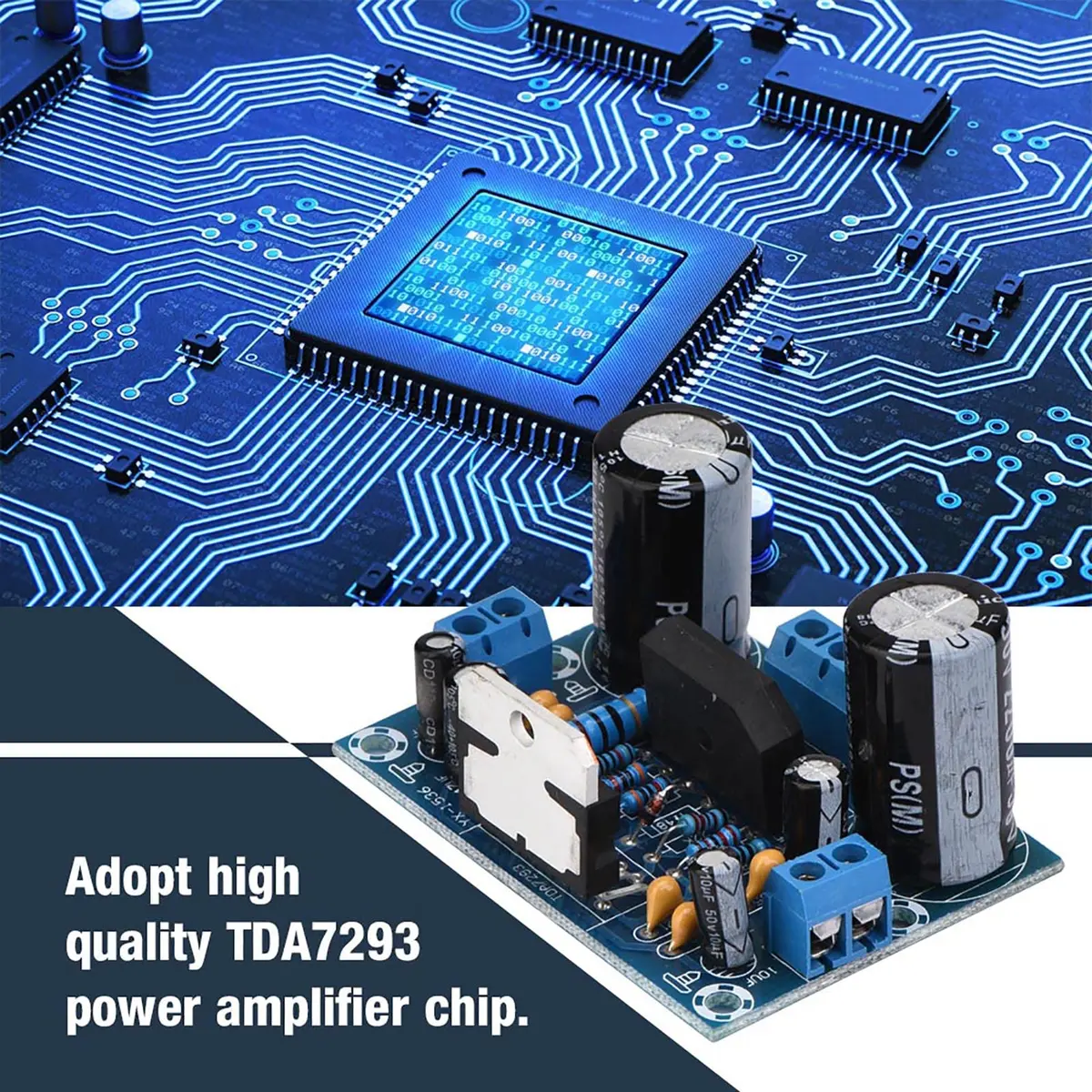 Garosa 100W Audio Amplifier Board | 12-32V DC Power, Single Channel, 20Hz-20KHz - view 2