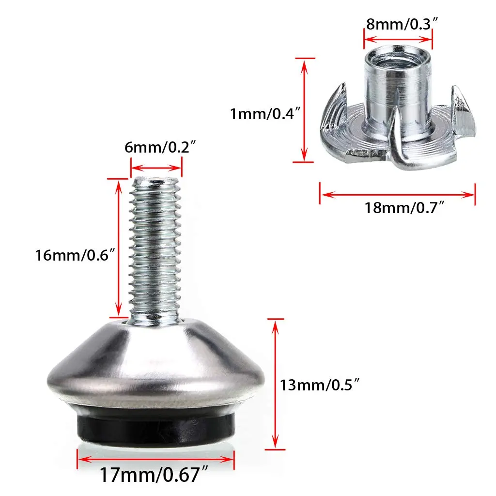 OwnMy M6 Adjustable Swivel Leveling Feet 12PCS Metal Adjustable Table Feet | Floor-Friendly & Adjustable - view 2