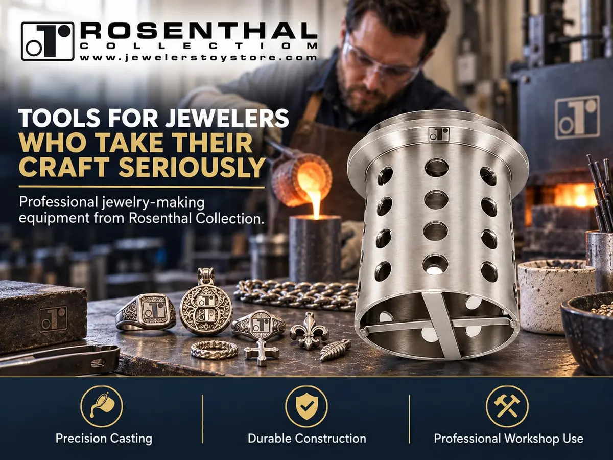 Rosenthal Collection Perforated Stainless Steel Casting Flask 7.6cm x 10.2cm | Precision Vacuum Jewelry Casting Tool - view 8