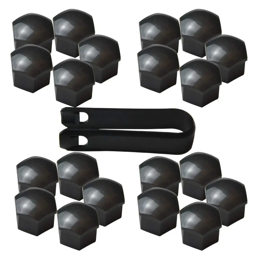 FiveEyes 17mm Wheel Lug Nut Covers Bolt Caps for Audi BMW Mercedes with Removal Tool, 20PCS Gray | Protects Bolt Heads - main product image