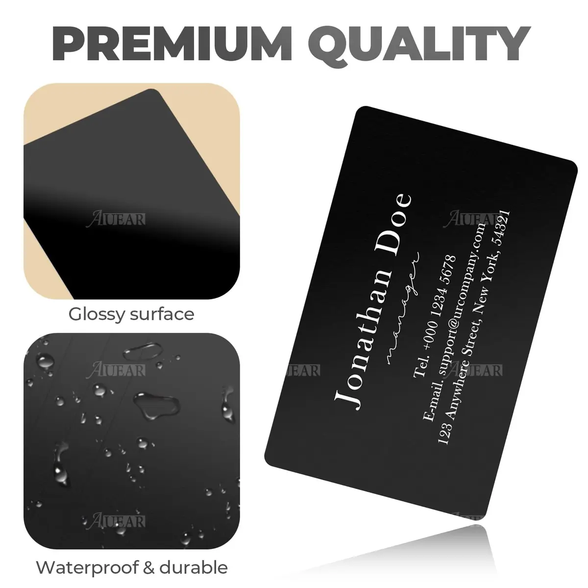 AUEAR Black Metal Business Cards 50 Pack | DIY Laser Engraving Ready - view 6