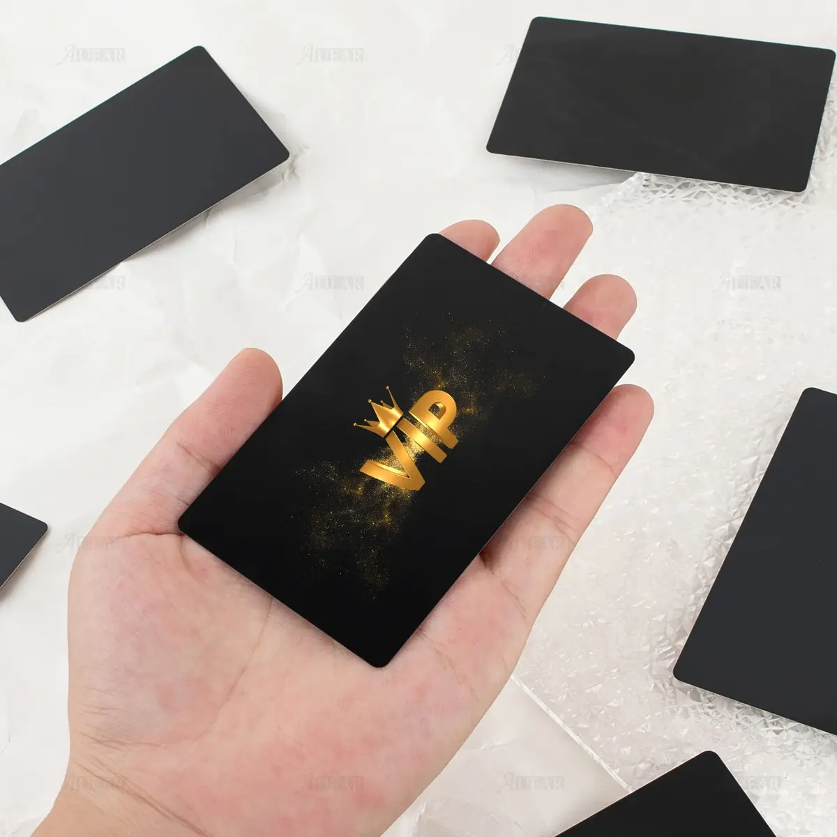 AUEAR Black Metal Business Cards 50 Pack | DIY Laser Engraving Ready - view 8