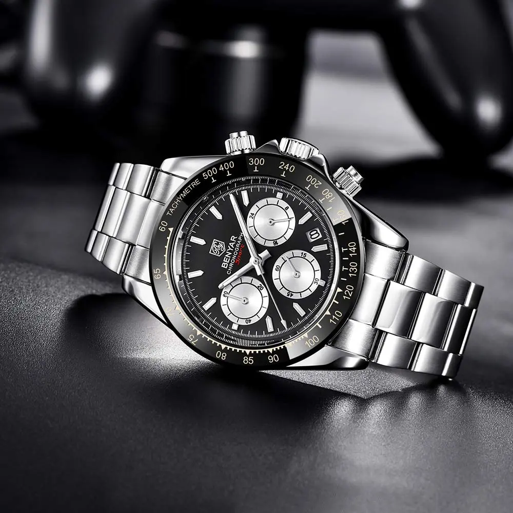 BENYAR Men's Watch Quartz Movement Wrist Watch 4.0cm Dial Diameter | Waterproof & Scratch Resistant - view 7