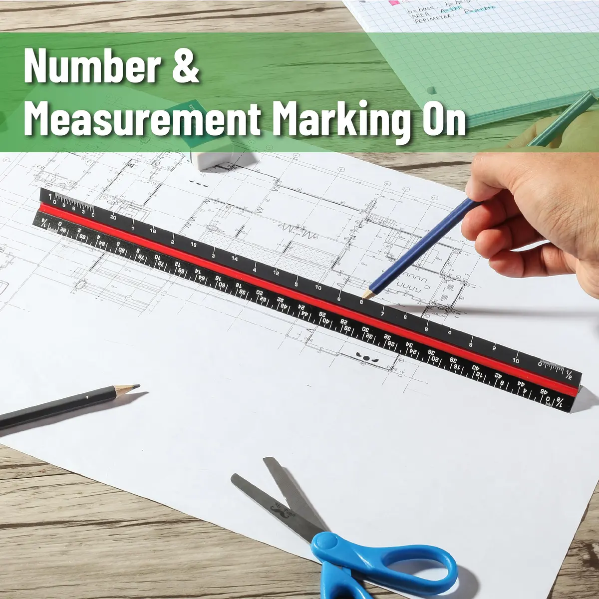 Mr. Pen Architectural Scale Ruler 12 inch (30 cm) Black | Precision Drafting Tool for Architects - view 5