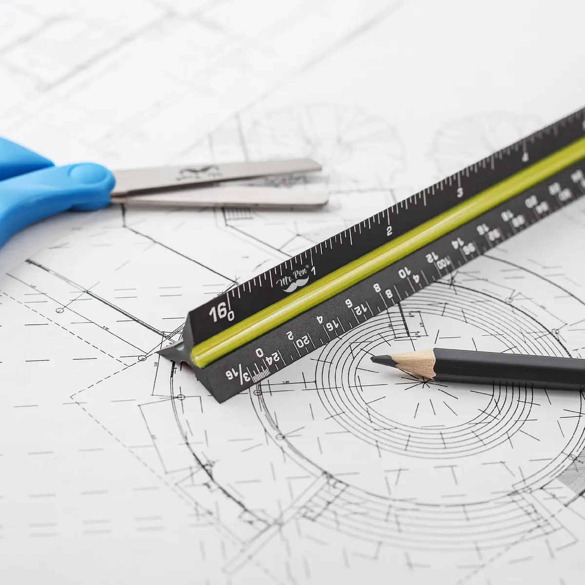 Mr. Pen Architectural Scale Ruler 12 inch (30 cm) Black | Precision Drafting Tool for Architects - view 6