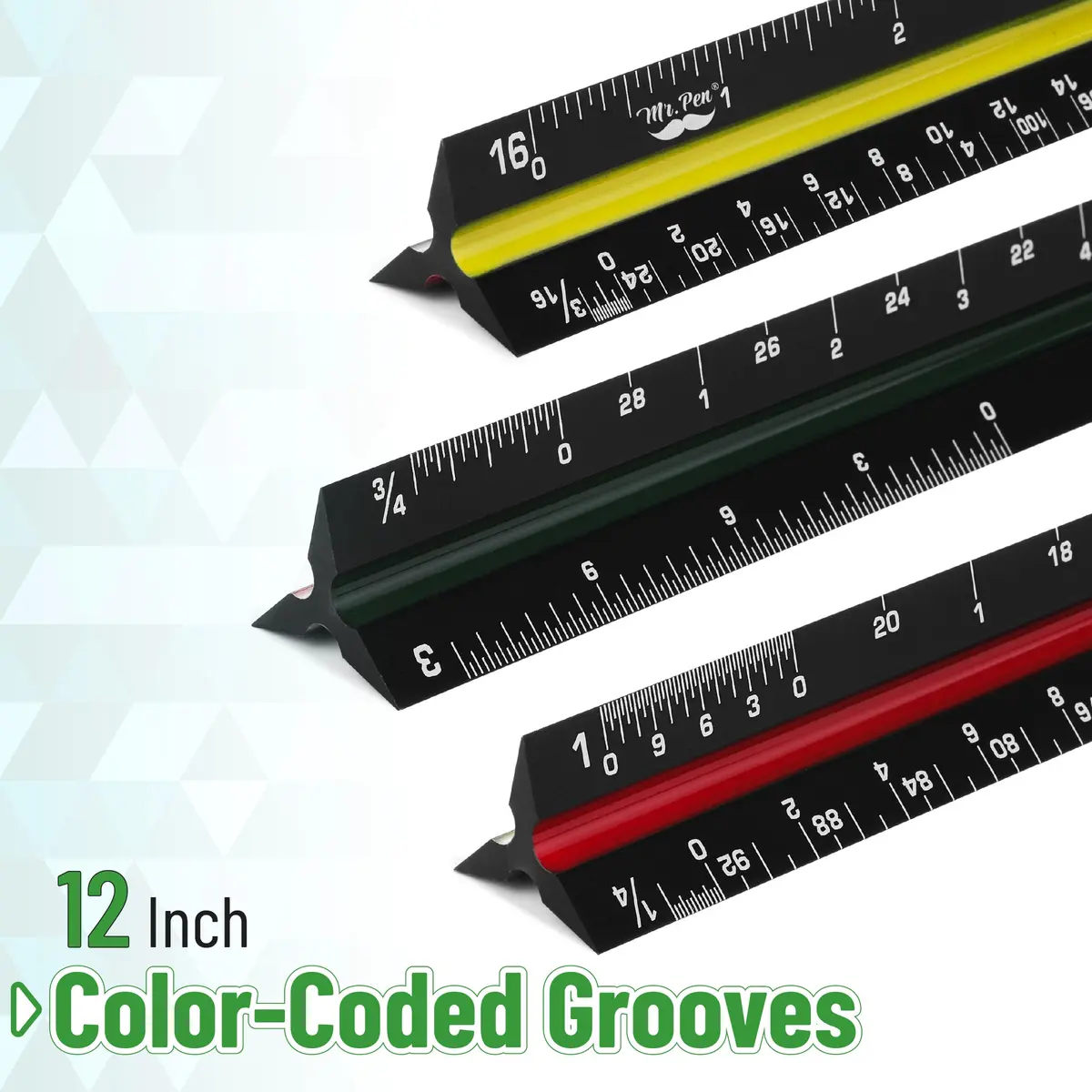 Mr. Pen Architectural Scale Ruler 12 inch (30 cm) Black | Precision Drafting Tool for Architects - view 2