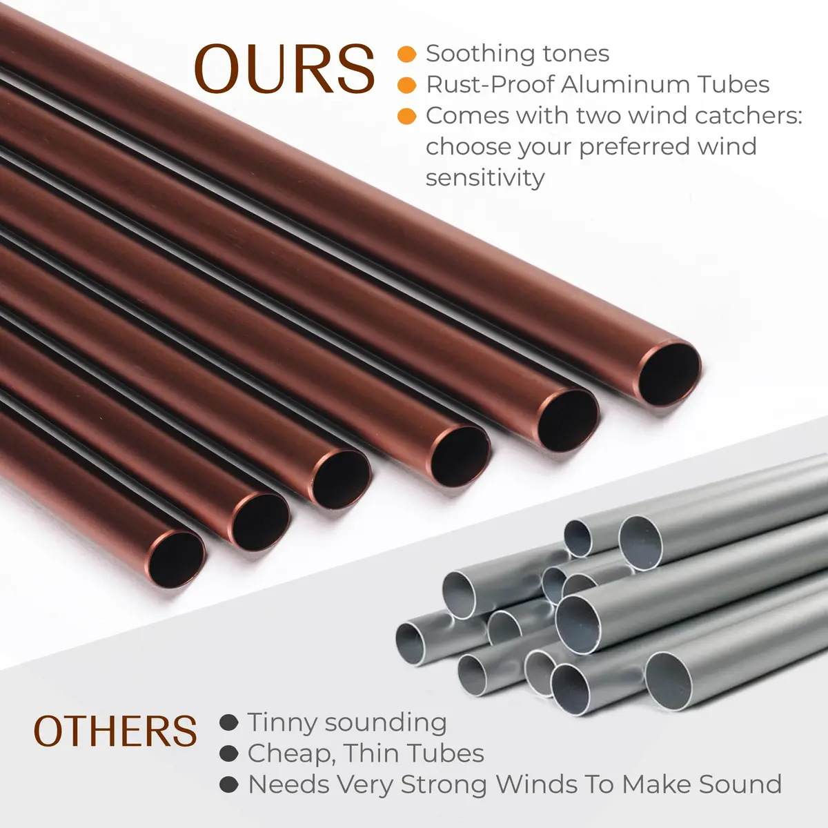UpBlend Outdoors Havasu 38" Copper Aluminum Wind Chime | E Major Pentatonic Deep Tone - view 3