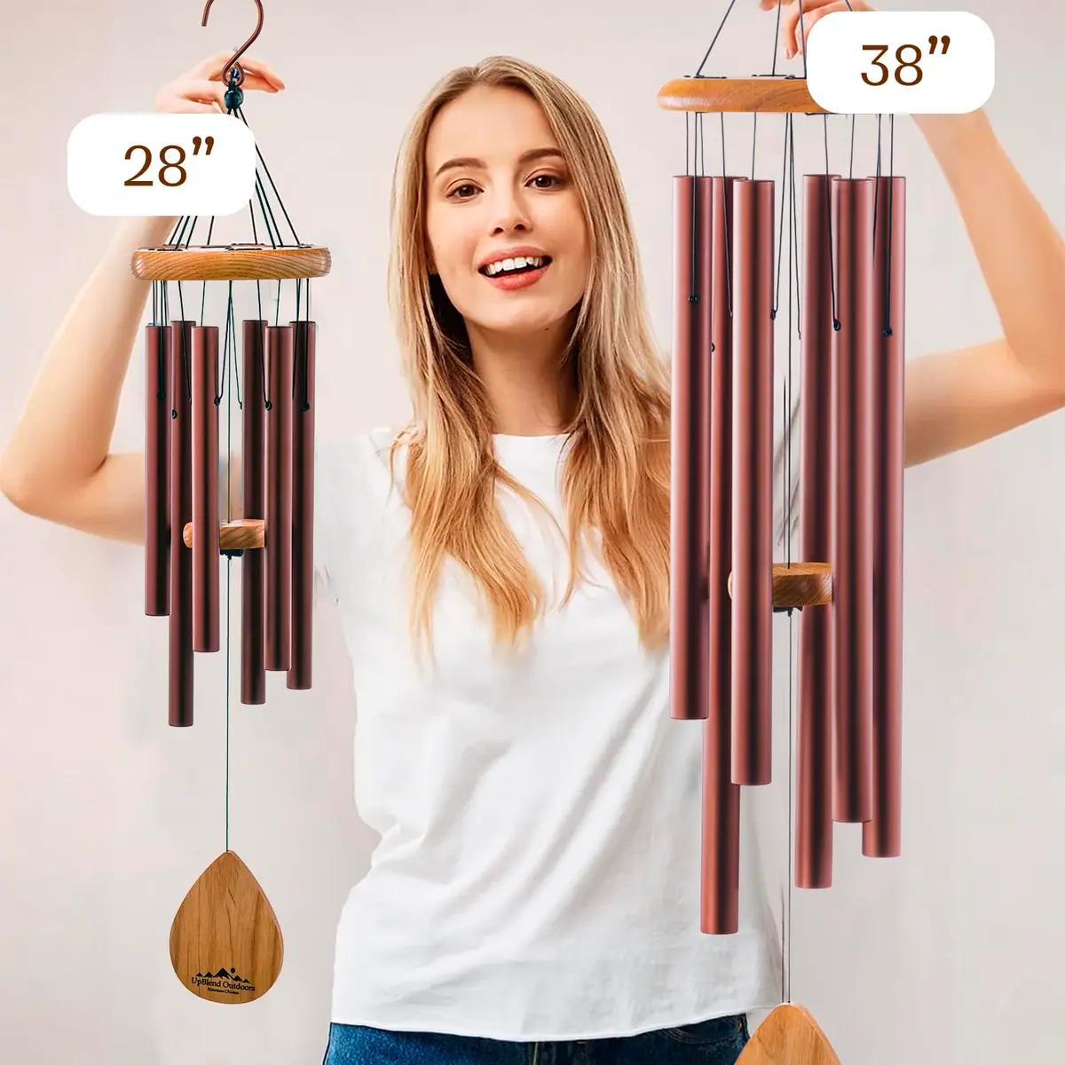 UpBlend Outdoors Havasu 38" Copper Aluminum Wind Chime | E Major Pentatonic Deep Tone - view 4