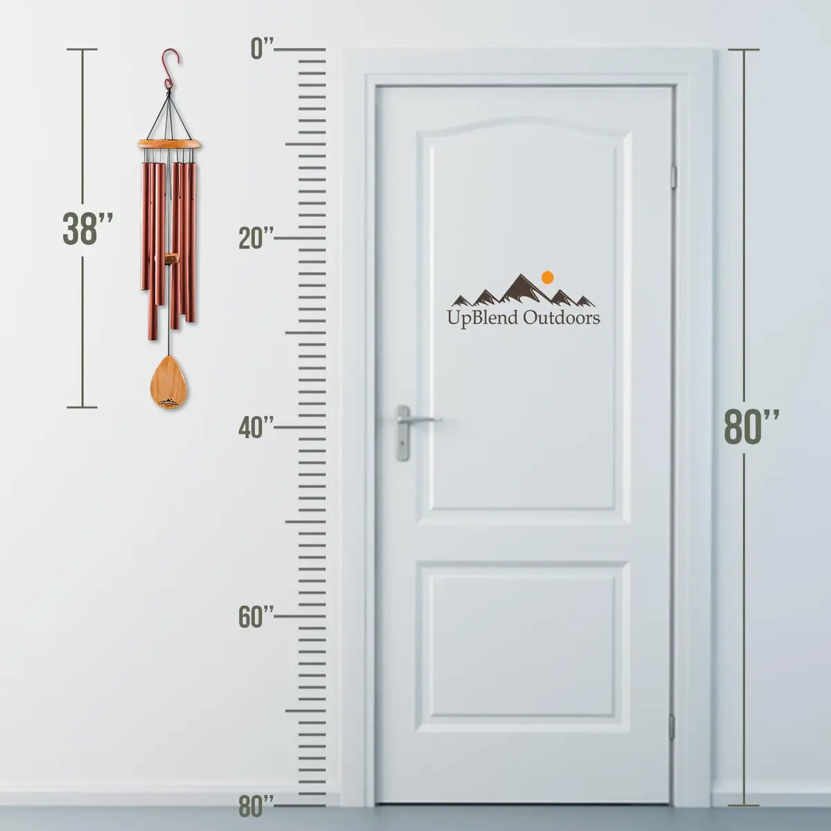 UpBlend Outdoors Havasu 38" Copper Aluminum Wind Chime | E Major Pentatonic Deep Tone - view 7