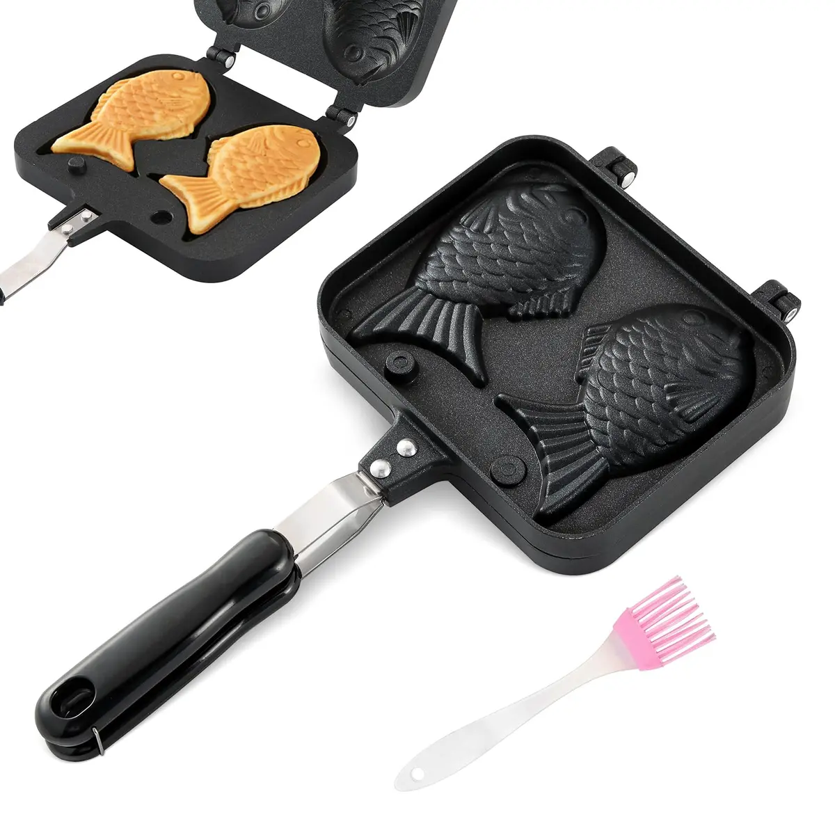 NATGAI Taiyaki Fish Shape Cake Pan with Non-Stick Coating, 18cm (7.08") | Gas Stovetop Compatible - main product image