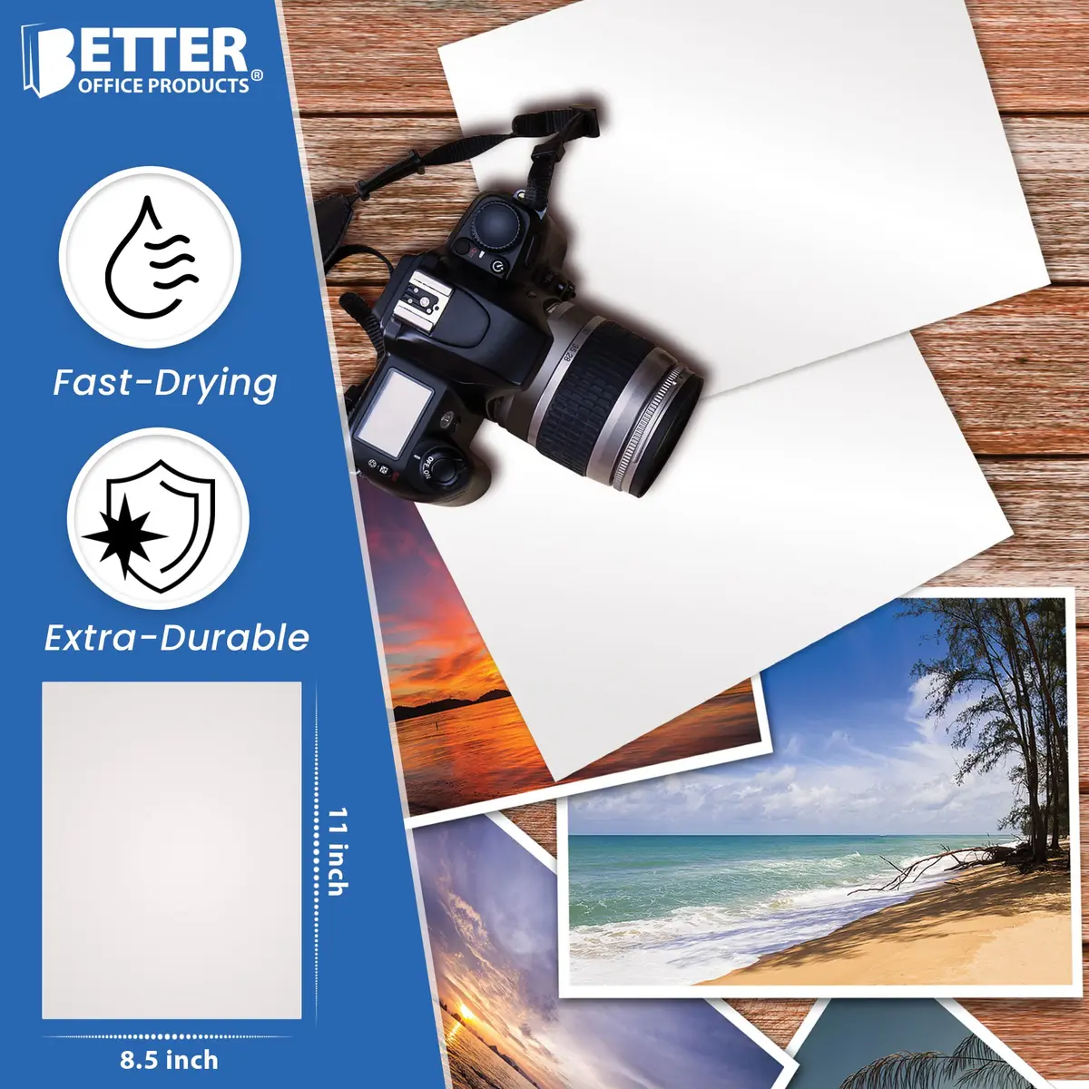 Better Office Products Glossy Photo Paper 8.5 x 11 Inch | 200 gsm, 100 Sheets, Photo Print Quality - view 4