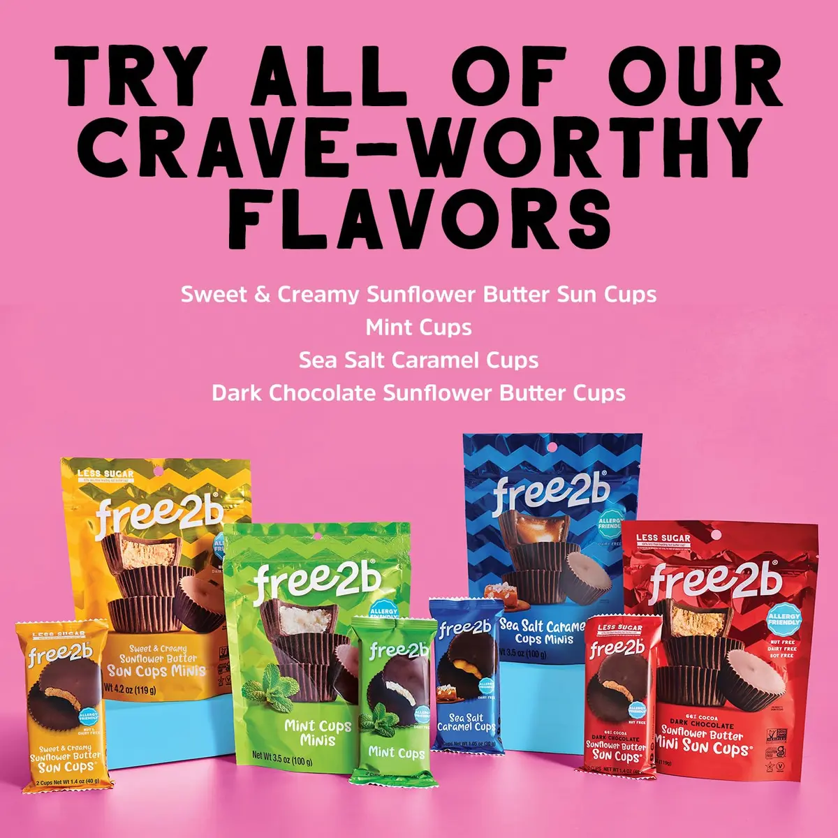 Free 2b Sunflower Butter Mini Sun Cups 4.2 oz Pack of 3 | Allergy Friendly, Dark Chocolate - view 5