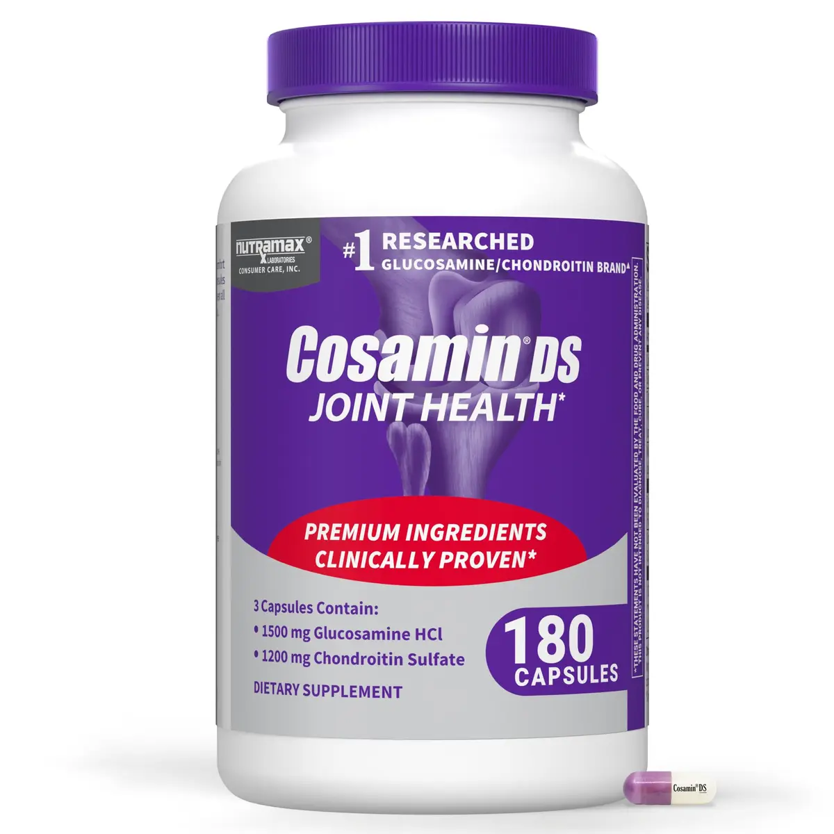 Nutramax Cosamin DS Joint Supplement 180 Capsules | Clinically Proven Cartilage Support - main product image