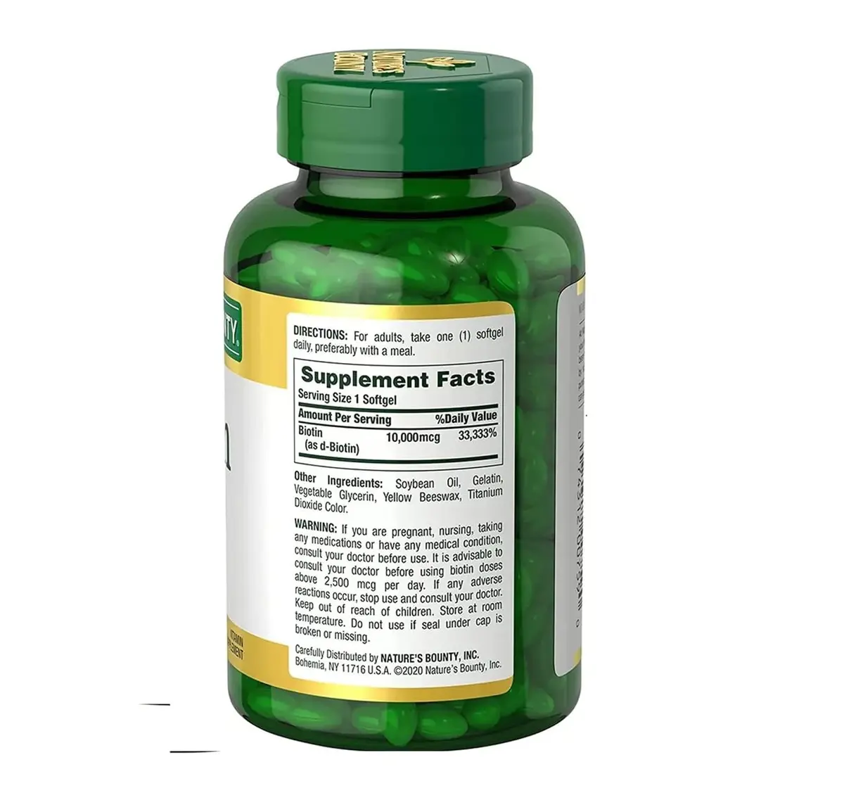 Nature's Bounty Biotin 10,000 mcg Rapid Release Softgels 250 Count | Supports Hair, Skin & Nails Health - view 4